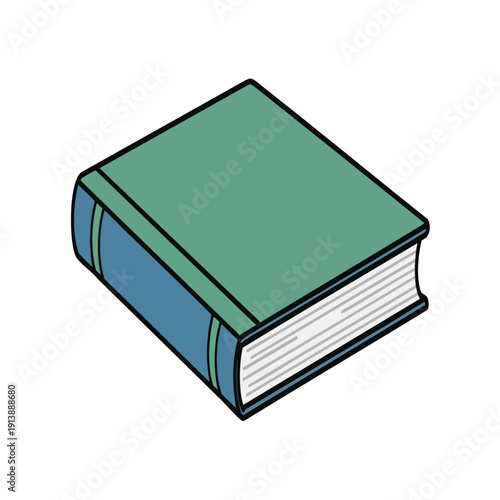 Green Hardcover Book Illustration