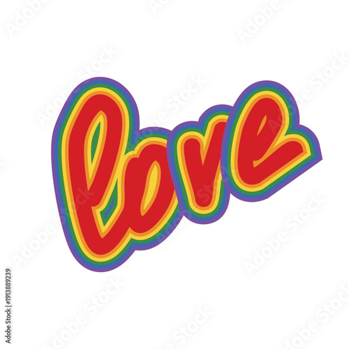 LGBT Pride Month. Pride label, ribbons with rainbow colors. Banner Love is love. LGBT event banner template. Realistic vector