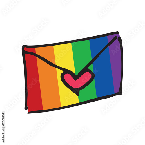 LGBT Pride Month. Pride label, ribbons with rainbow colors. Banner Love is love. LGBT event banner template. Realistic vector