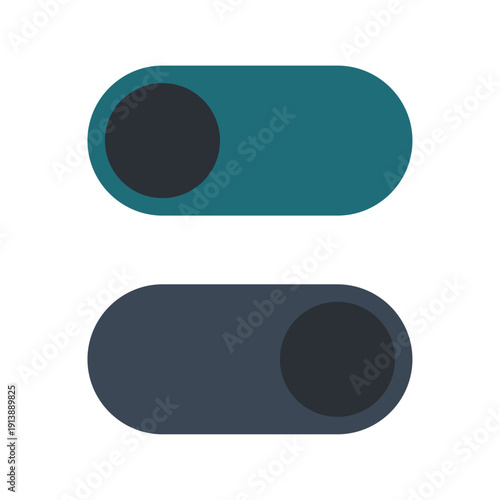 トグルスイッチのシンプルUIアイコン　オンオフ切り替えボタン