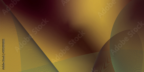 Sienna and Goldenrod abstract shape with grainy gradient on black noisy texture background for wide banner poster and header design