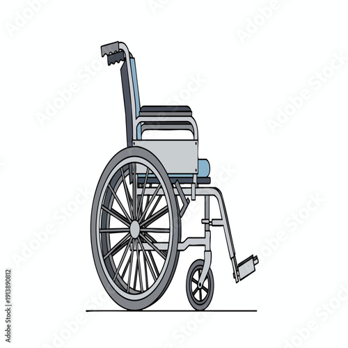 Close Up of Modern Manual Wheelchair for Assistive Mobility Devices