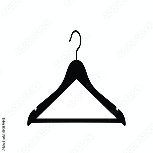 Empty Wooden Clothes Hanger on White Background for Fashion or Retail Displays