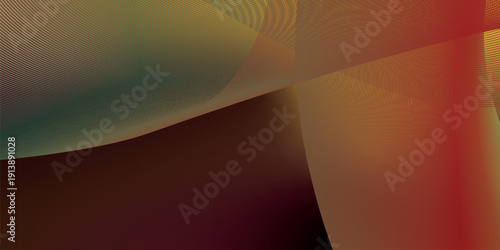 Sienna and Goldenrod abstract shape with grainy gradient on black noisy texture background for wide banner poster and header design