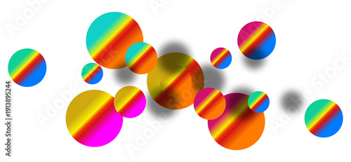 Colorful Floating Gradient Spheres Abstract Background