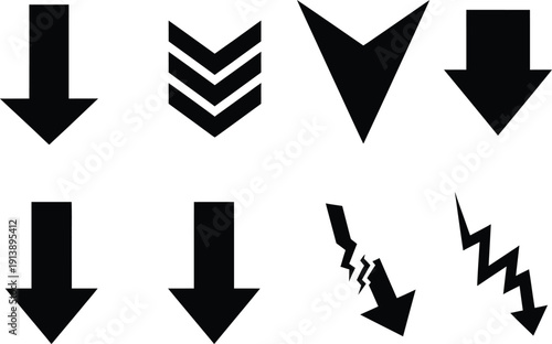 Downward Decline Crash Arrows Set