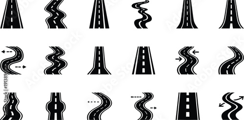 Variety of roadway and highway designs and layouts