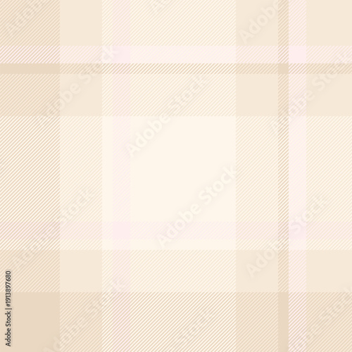 Handsome vector check seamless, teenage textile texture tartan. Summertime background pattern plaid fabric in antique white and sea shell colors.