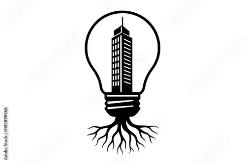 Urban Sustainability Smart City Illustrative Icon - Future Eco Living