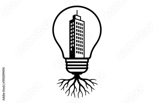 Urban Sustainability Smart City Illustrative Icon - Future Eco Living