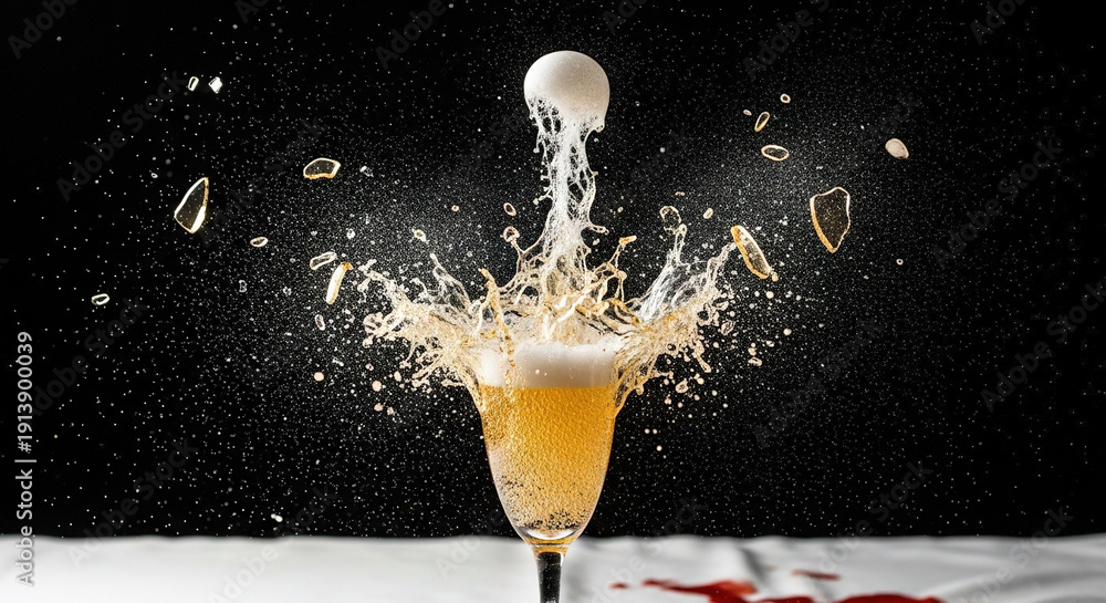 custom made wallpaper toronto digitalSparkling Liquid Pouring from Glass Against Black Background