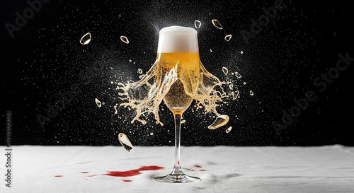 Wallpaper Mural Glass of beer with dynamic splashing liquid Torontodigital.ca