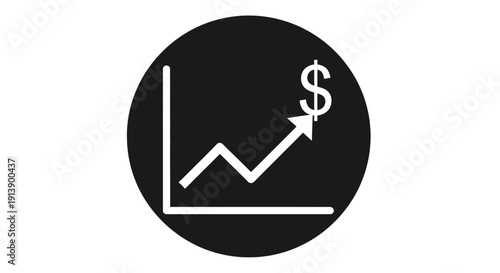 Graph Icon Showing Dollar Sign Increase.