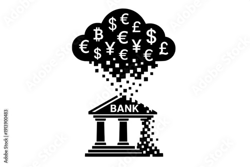 Decentralized Finance DeFi Illustrative Icon - Banking Evolution