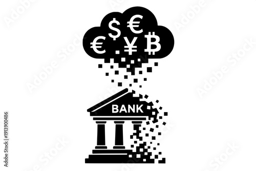 Decentralized Finance DeFi Illustrative Icon - Banking Evolution