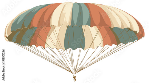 parachute illusatrtion islolated on white background 
