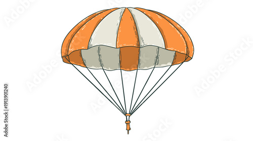 parachute illusatrtion islolated on white background 