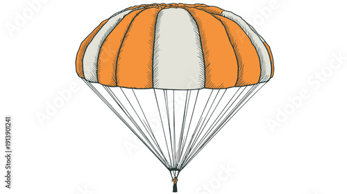 parachute illusatrtion islolated on white background 