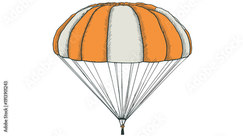 parachute illusatrtion islolated on white background 