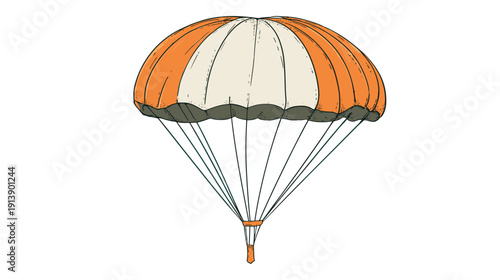 parachute illusatrtion islolated on white background 