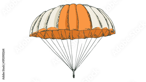 parachute illusatrtion islolated on white background 