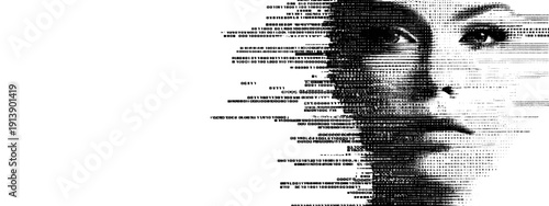 close up of woman face siluette vector illustartion 