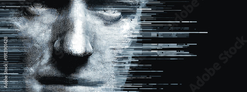 close up of woman face siluette vector illustartion 