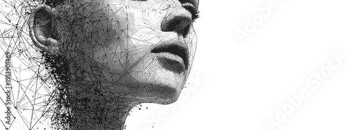 close up of woman face siluette vector illustartion 