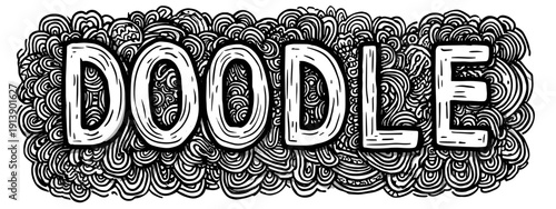vector illusatrtion of Doodle style image with text Doodle 