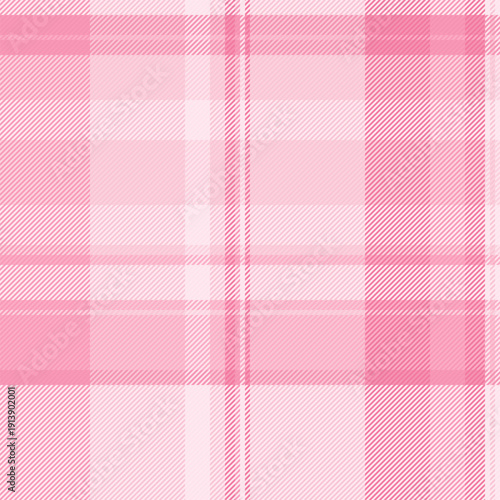 Soft texture plaid fabric, woven check seamless tartan. Line textile pattern background vector in light and red colors.