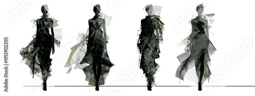 fashion model woman concept for designer , couture , high fashion , avant gard style siluette comcept 