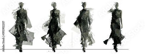 fashion model woman concept for designer , couture , high fashion , avant gard style siluette comcept 