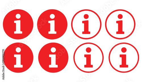 Info icons set. Information icon collection. Info button. Info symbol flat style - stock vector.