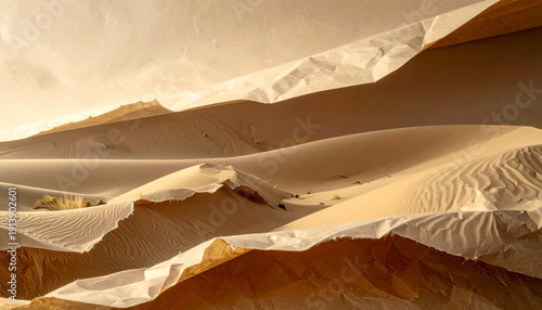 Elegant abstract art with paper waves