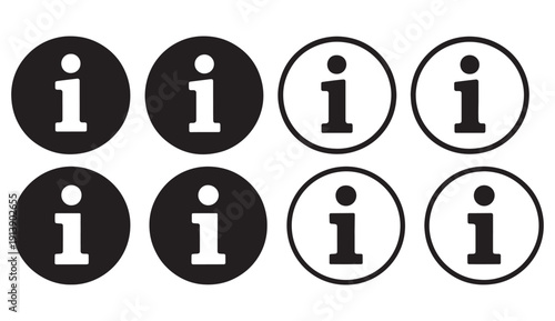 Info icons set. Information icon collection. Info button. Info symbol flat style - stock vector.