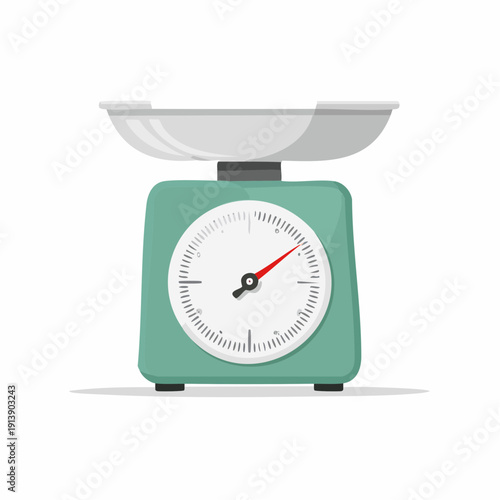 Retro kitchen scale with analog dial in turquoise