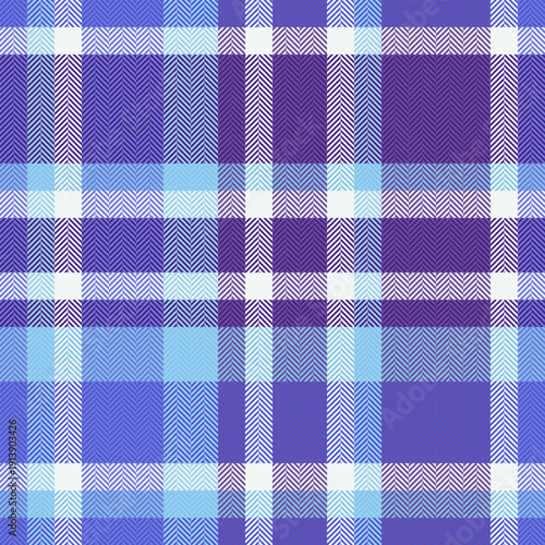 Oktoberfest check pattern tartan, bold plaid background seamless. Vintage vector texture textile fabric in violet and blue colors.