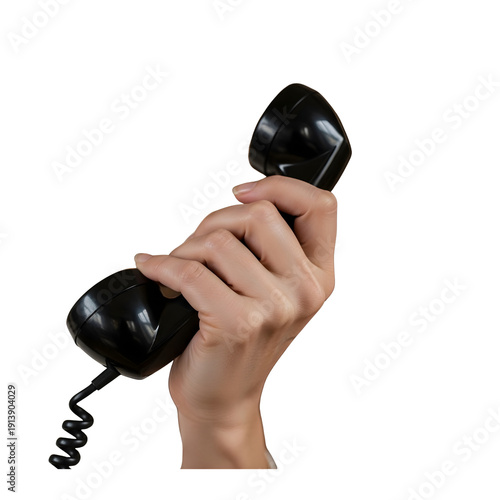 hand holding telephone for conversation