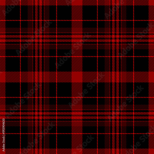 Heritage texture seamless plaid, new check pattern fabric. Costume textile tartan background vector in black and red colors.