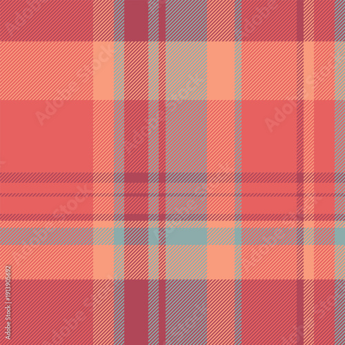 Endless seamless background plaid, sale pattern fabric check. Classical tartan vector textile texture in red and pastel colors.