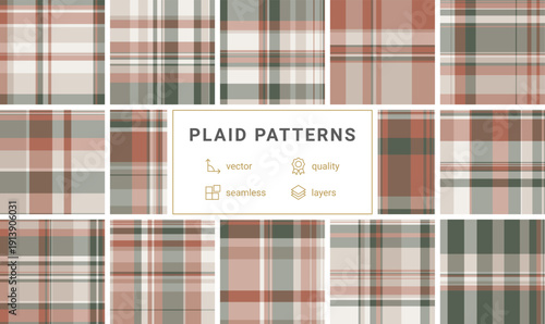 Plaid bundle perfect for creating stylish backgrounds and wallpapers. Vector designs suit phones, tablets, desktops, web graphics, and social media visuals.