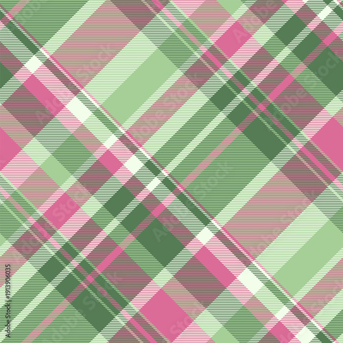 Picnic blanket seamless plaid fabric, sparse textile vector texture. Overlay pattern tartan background check in light and green colors.