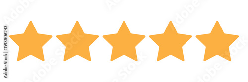 Star vector icons. Set of Golden star symbols isolated on White Background.