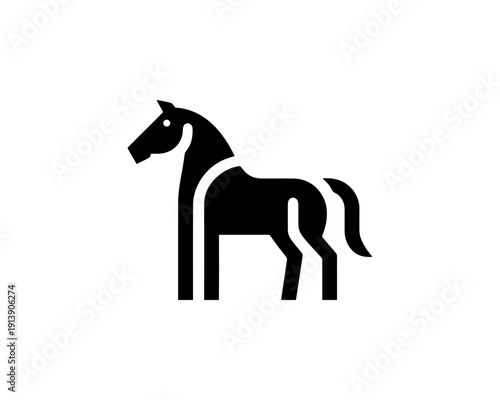 Horse full body silhouette minimal vector logo for brand identity