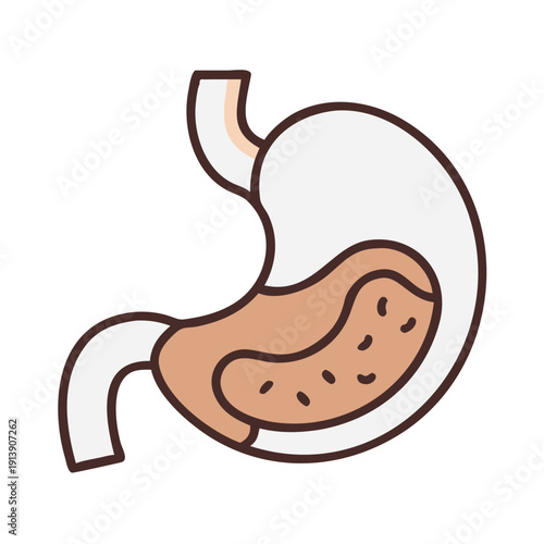 Stomach Digestive System Flat Medical Icon