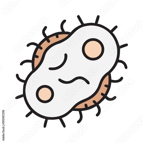 Bacteria Microorganism Flat Medical Icon