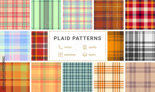 Vintage style tartan plaid seamless pattern. Scalable vector background ideal for fashion design, fabric, stationery products, branding, and classic graphic compositions.