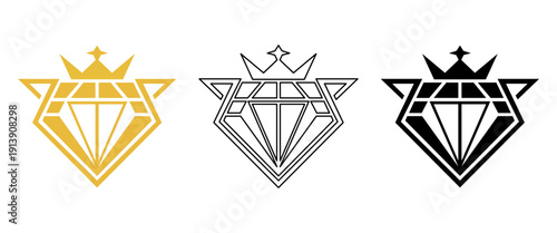 Luxury diamond jewelry gemstone premium fashion logo icon vector illustration design