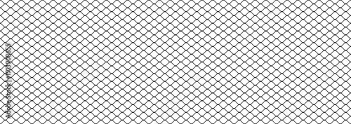 Black wire mesh fence on a white background