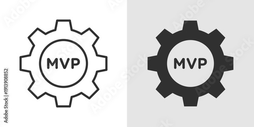 MVP Icon representing Minimum Viable Product development, startup validation, rapid prototyping, and early stage product testing for market launch.